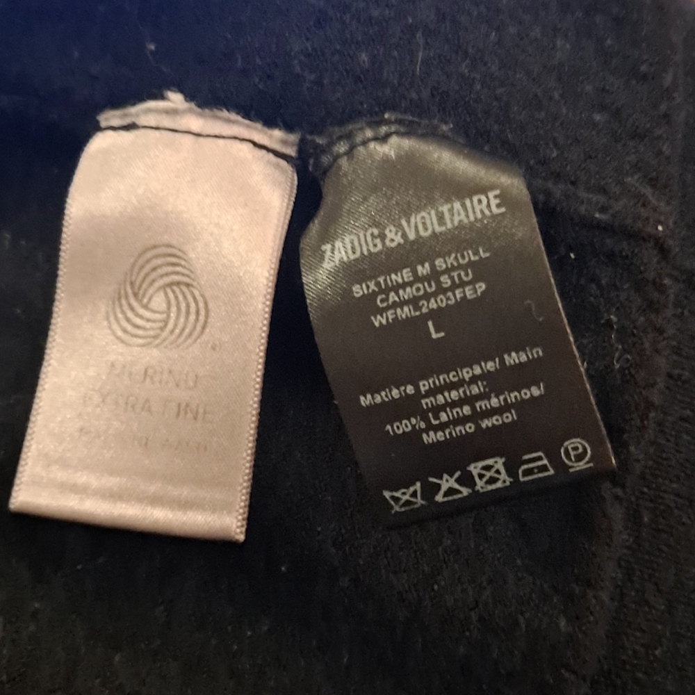 **SOLD** Zadig & Voltaire Sixtine M Skull Camou St Merino Wool Hoodie **SOLD** - Picture 3 of 8